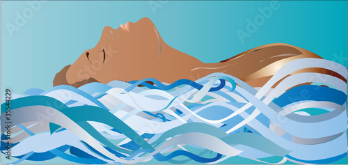 Beautiful girl in water