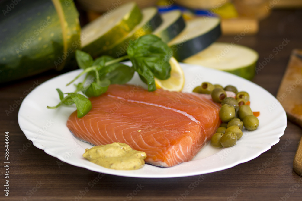 Raw salmon for cooking Raw salmon for cooking