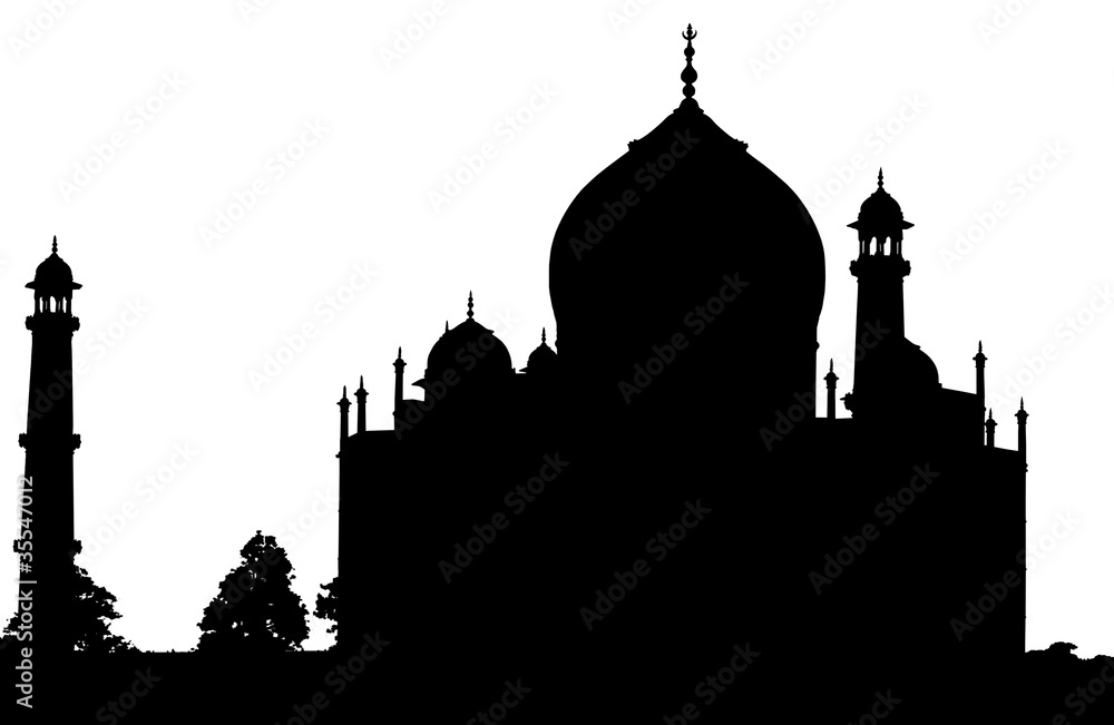 Taj Mahal silhouette, Agra,India