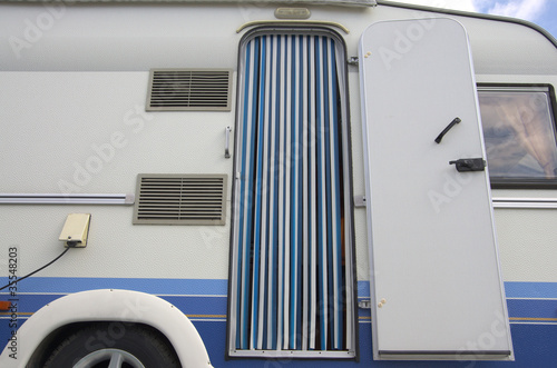Close up of caravan