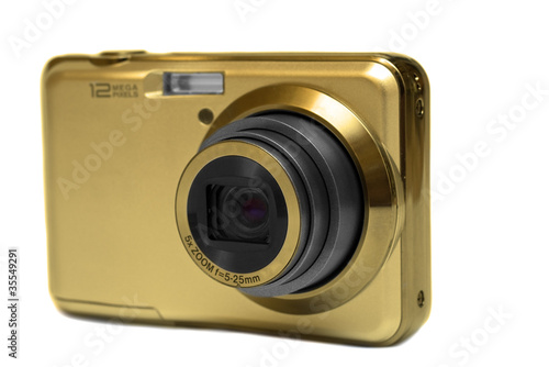 Gold compact digital camera