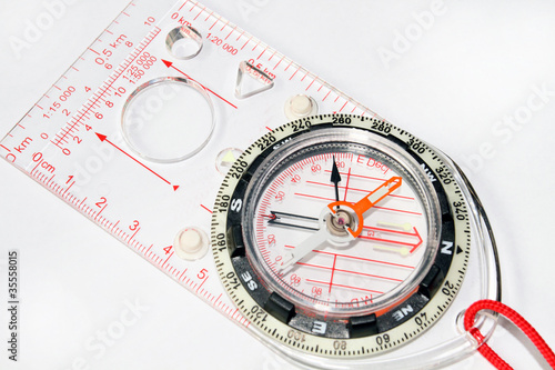 Compass on the white background