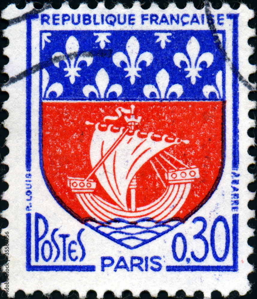 Paris; timbre postal.