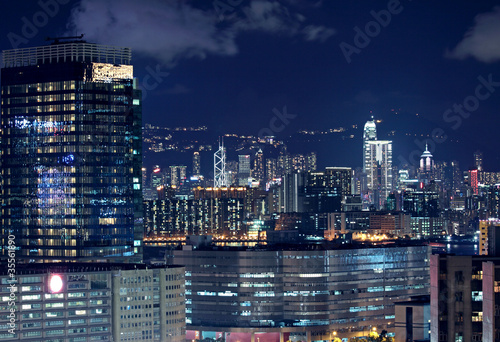 Hong Kong downtown at night