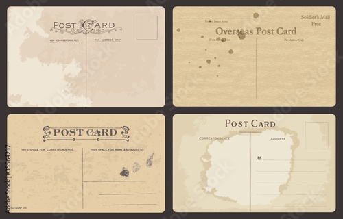 Set of Antique postcards in vector