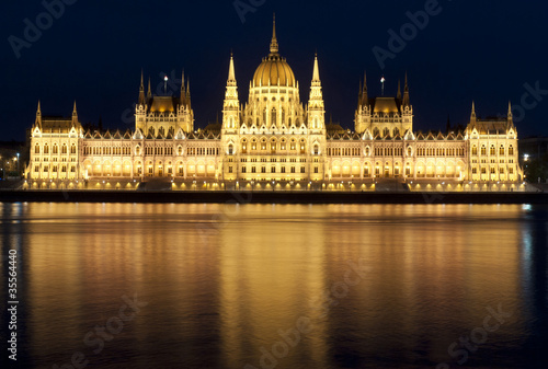 Budapest parliament at night, Hungary