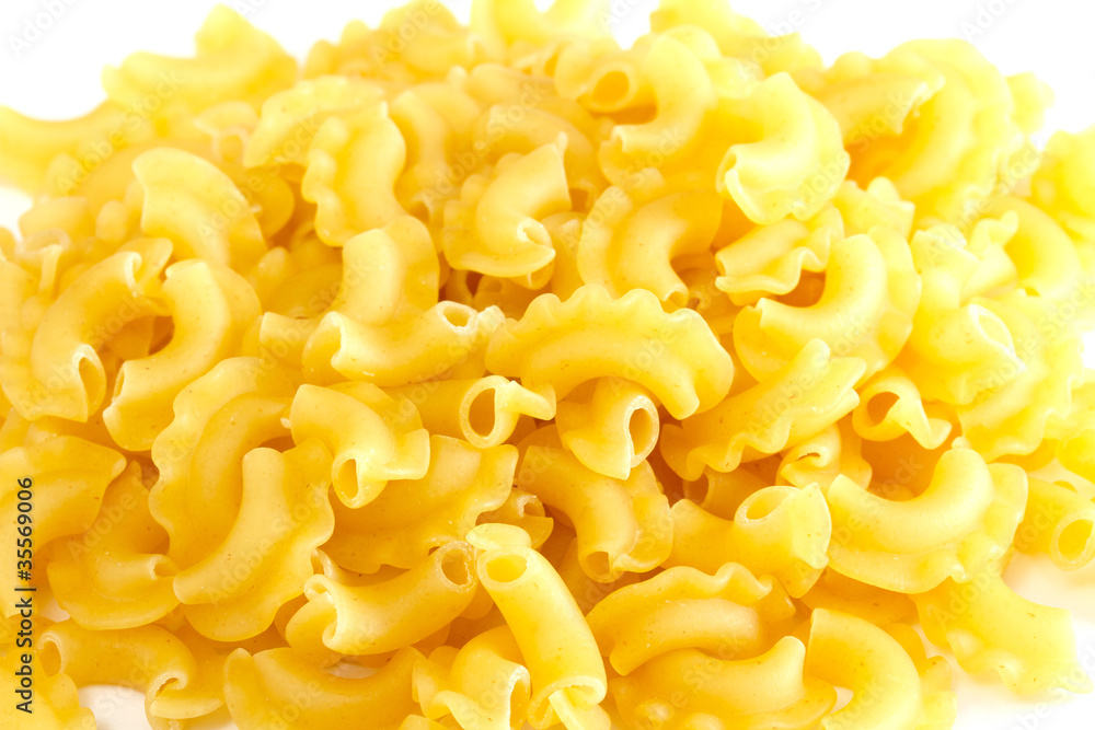 dried italian pasta on white background dried italian pasta on white background