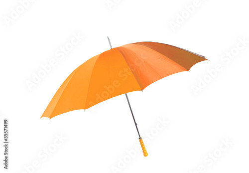 Orange umbrella isolated on white