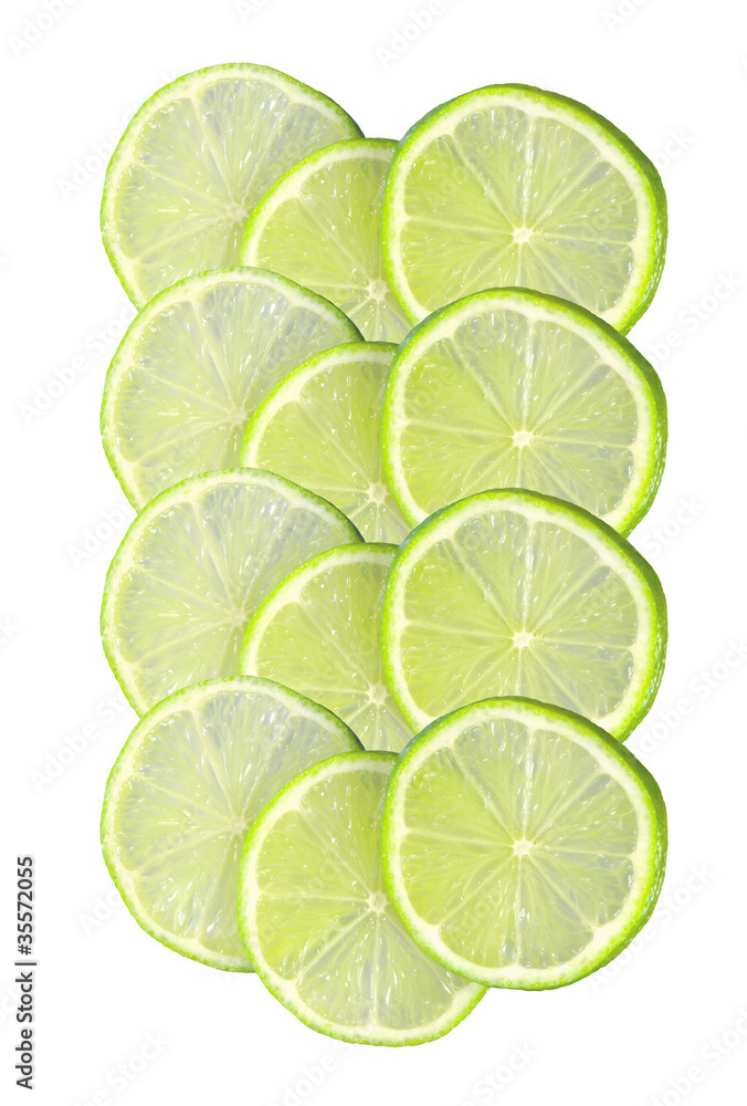 Fresh juicy lime slice isolated on white background Fresh juicy lime slice isolated on white background