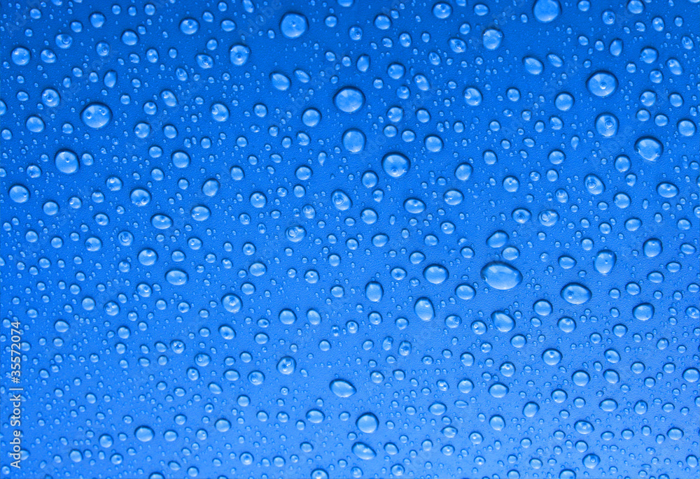 beautiful blue big and small drops background