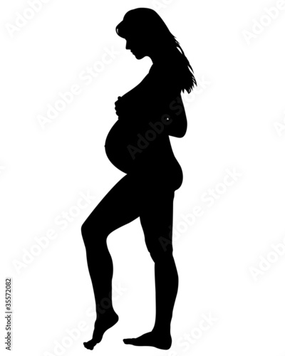 Silhouette of the pregnant woman