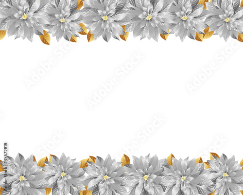 silver poinsettia background