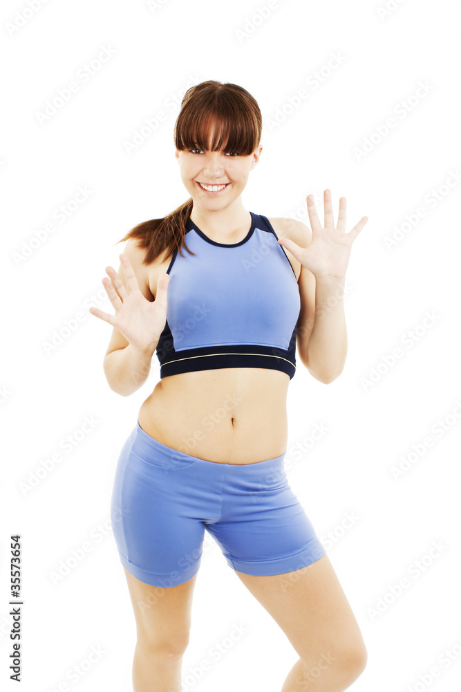 Fitness woman exercising zumba dance aerobics Fitness woman exercising zumba dance aerobics