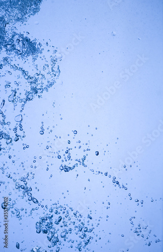 Blue water bubbles