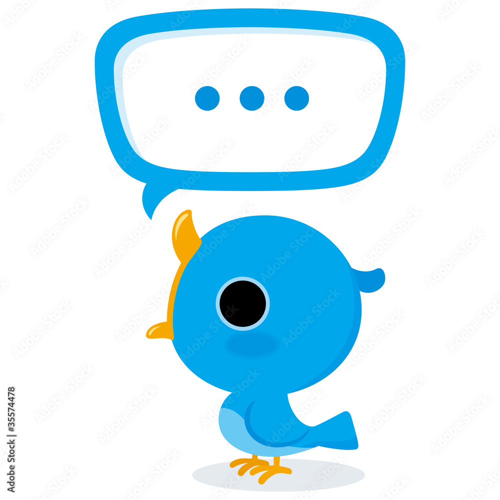 Obraz premium つぶやく青い鳥