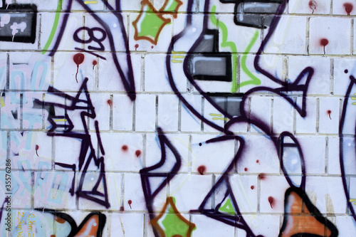 Colorful graffiti on a wall