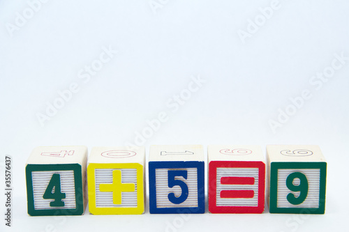 Math Equation with colourful Blocks