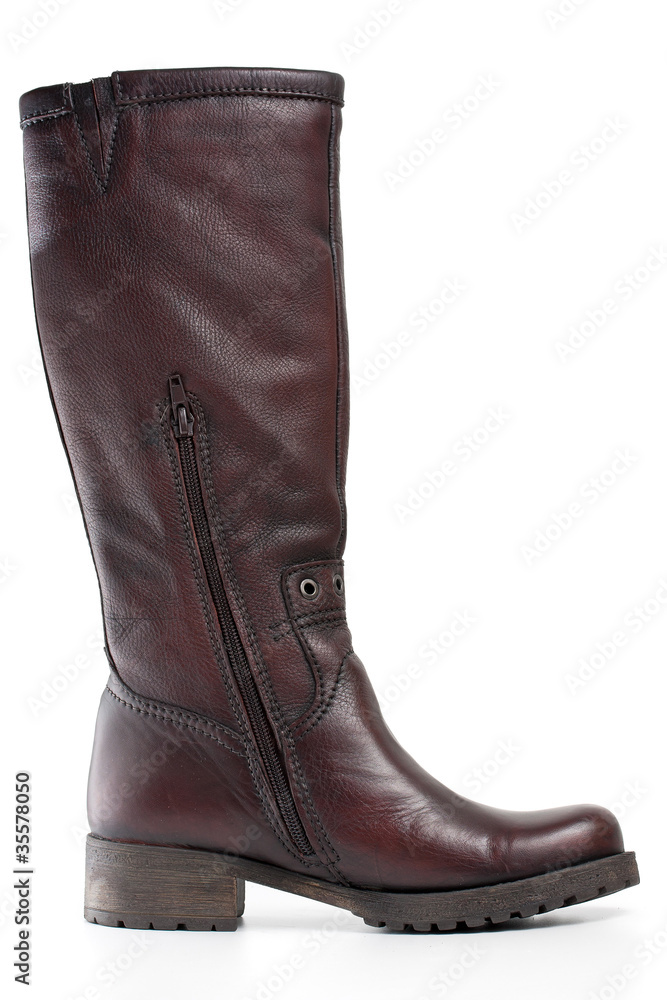 Brown leather boot