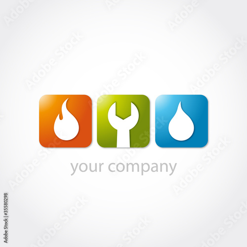logo plombier, logo énergie