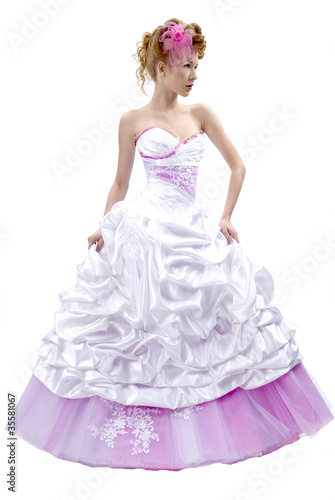 beautiful girl in wedding dress