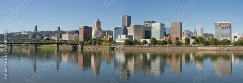 Portland Downtown Waterfront Skyline Panorama photo