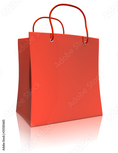 Einkaufstasche rot, blank