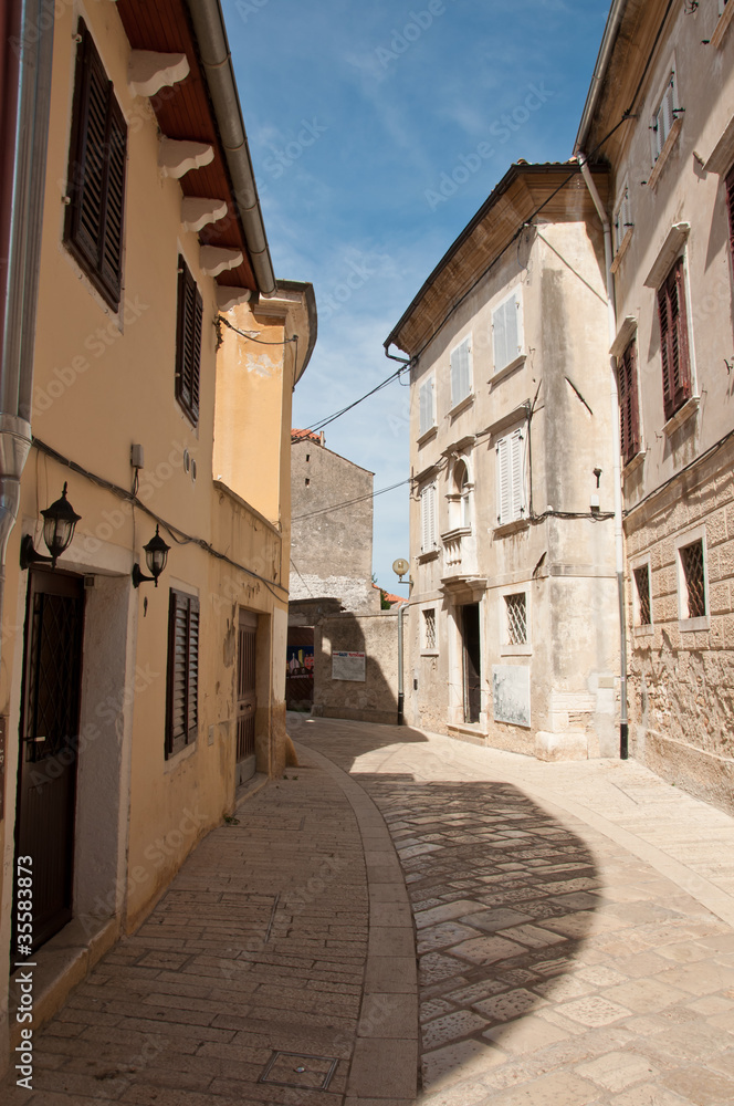Medieval old street in Croatian town
