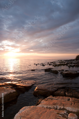 Seascape at sunset in Croatia