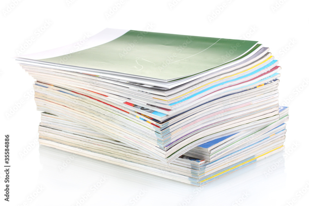 Stack of magazines isolated on white Stack of magazines isolated on white