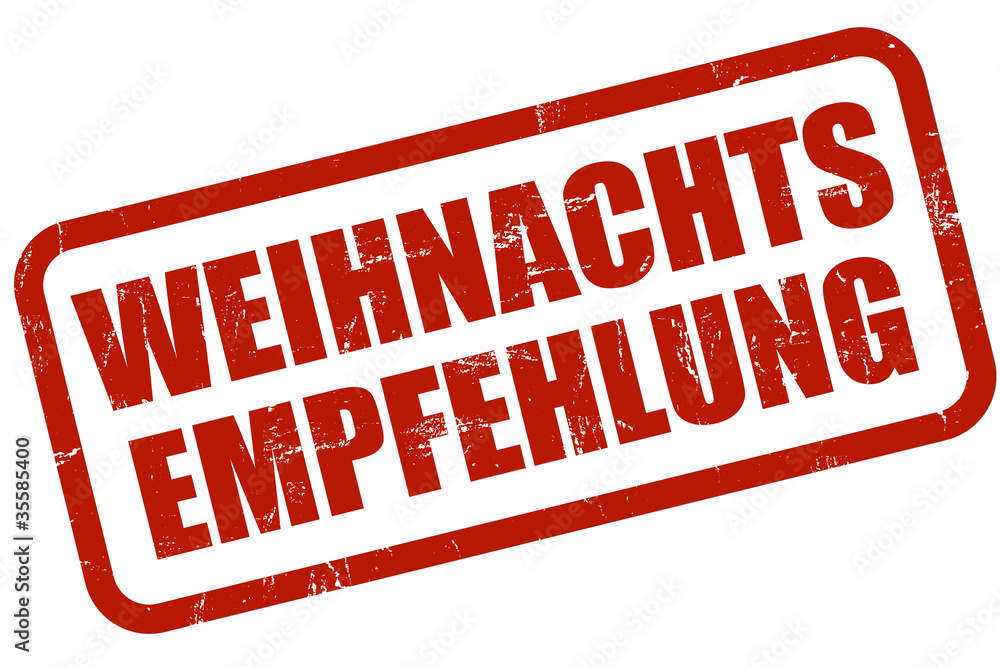Grunge Stempel rot WEIHNACHTSEMPFEHLUNG Grunge Stempel rot WEIHNACHTSEMPFEHLUNG