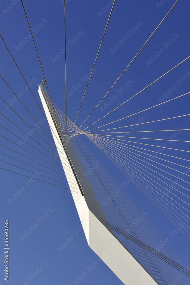 Fototapeta premium Tower of new string bridge in Jerusalem.