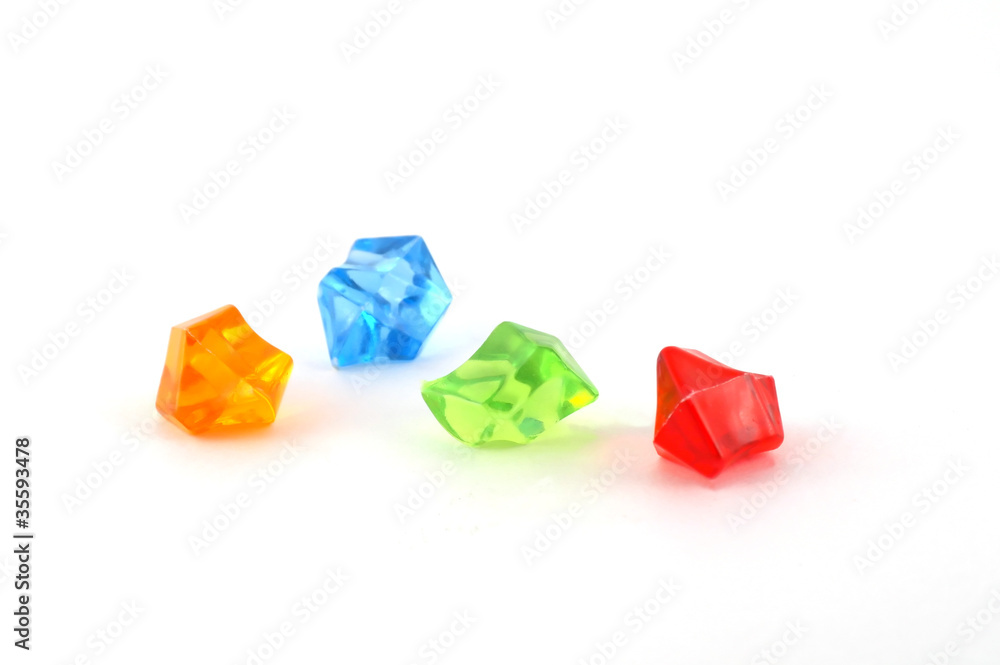 Color crystals over white Color crystals over white