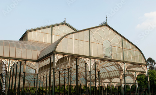 The glass house at the Lal Bagh gardens in Bangalore, India