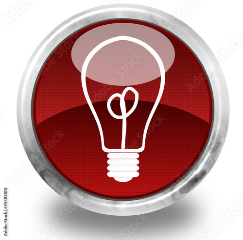 Light bulb glossy icon photo