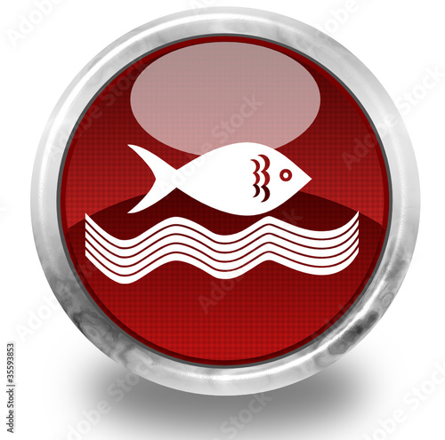 Fishing glossy icon