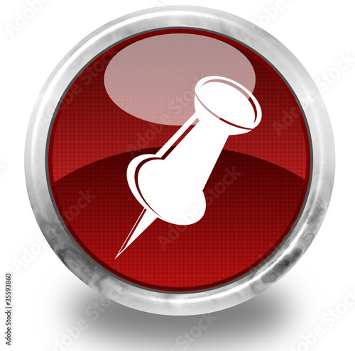 Push pin glossy icon