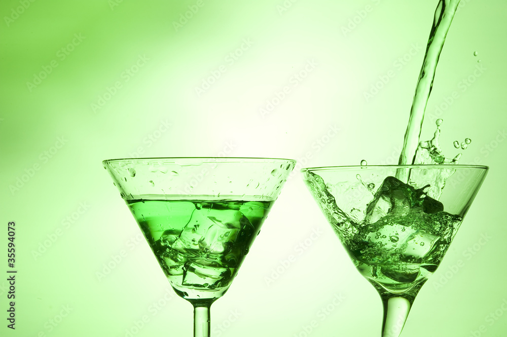 Splashing green cocktail Splashing green cocktail