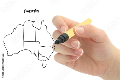 hand drawing australia