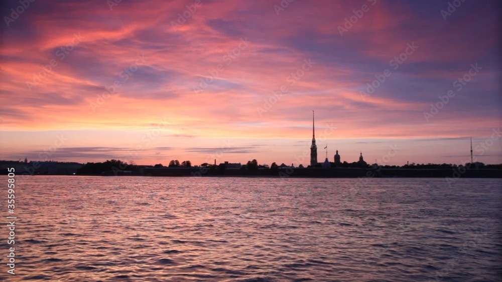 Panorama of Peter and Paul Fortress on Neva River Panorama of Peter and Paul Fortress on Neva River