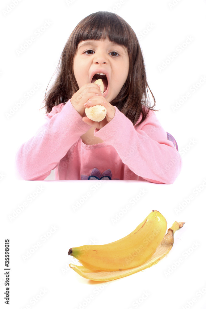 Little Girl Eating Banana Stock Photo Adobe Stock
