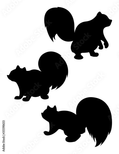 Cartoon Squirrel Silhouettes