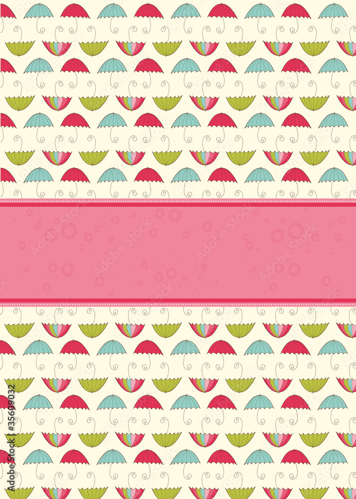 Autumn Cute Umbrella Card with place for your text in vector Autumn Cute Umbrella Card with place for your text in vector