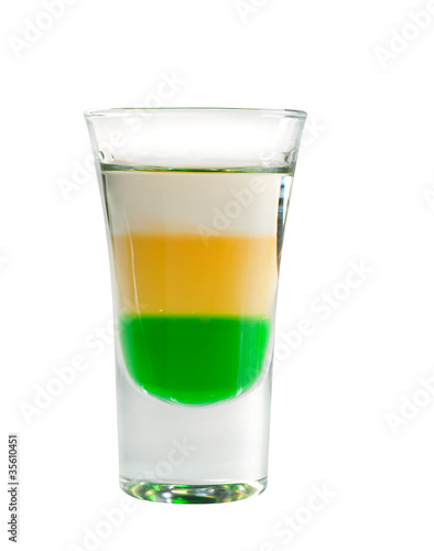 cocktail closeup isolated on white background.
