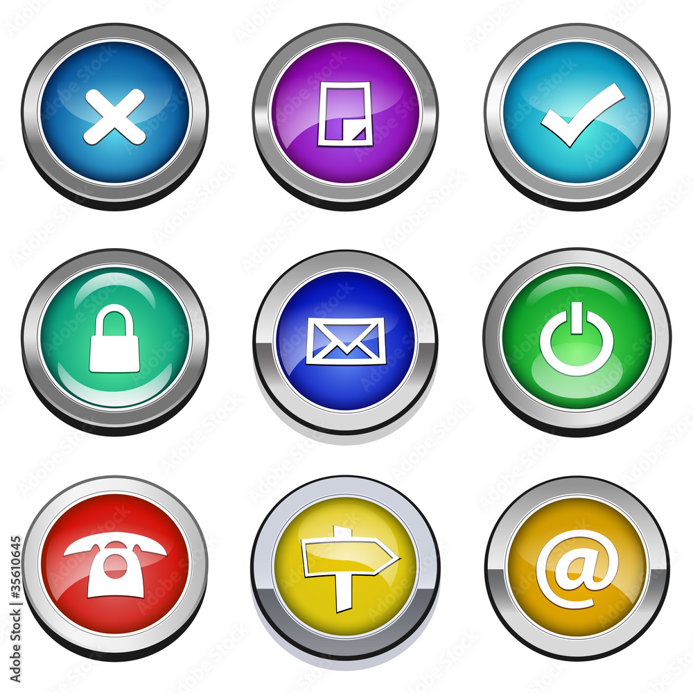 Web buttons with icons Web buttons with icons