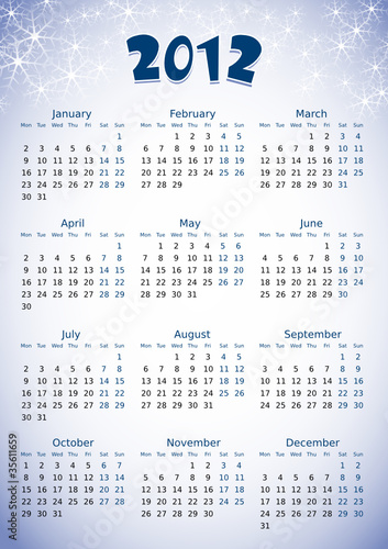 2012 calendar