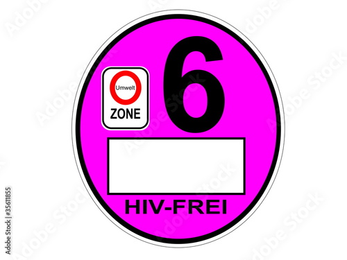 HIV SEX Plakette Umweltplakette