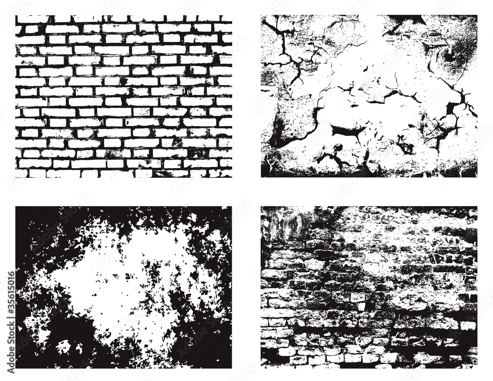 Grunge wall textures set