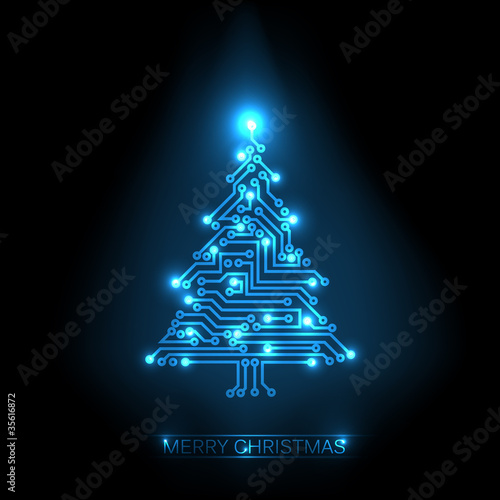 Vector christmas tree from digital circuit