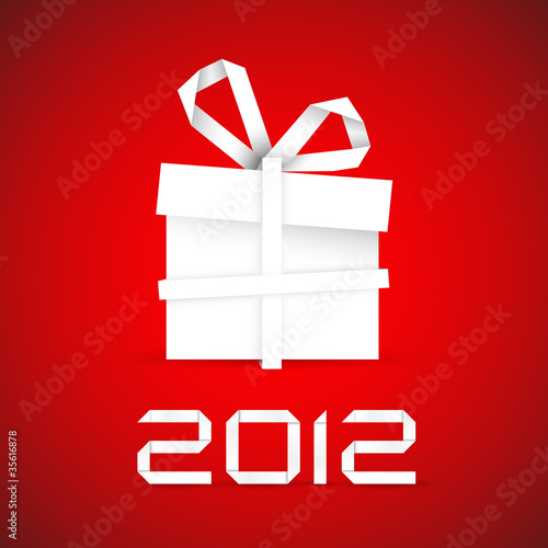 Simple vector christmas gift made from paper