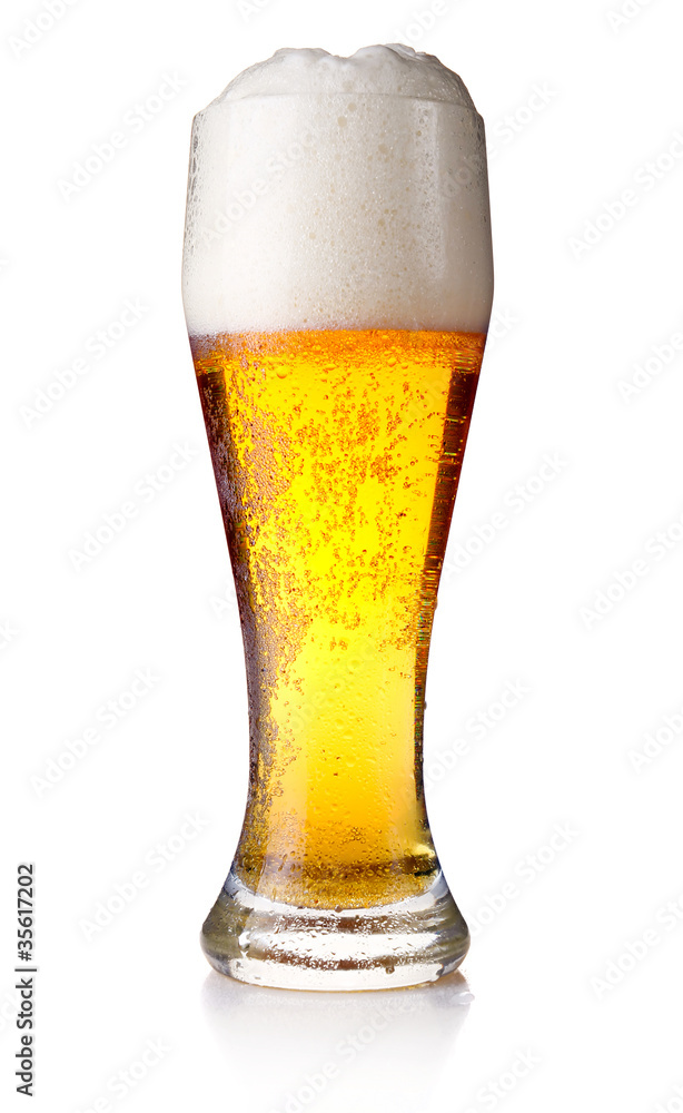Full glass of beer isolated on white Full glass of beer isolated on white